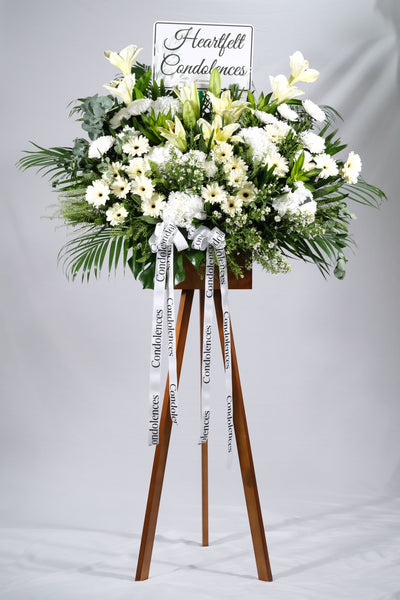 Peaceful Tribute Condolence Flower Wreath (W44)