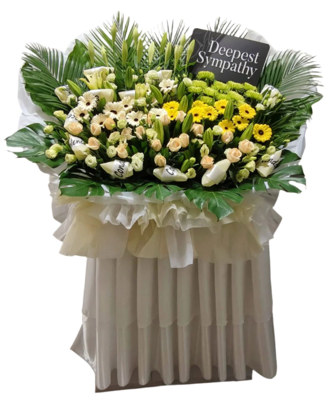 Peaceful Purity Condolence Flower Wreath (JW0050)