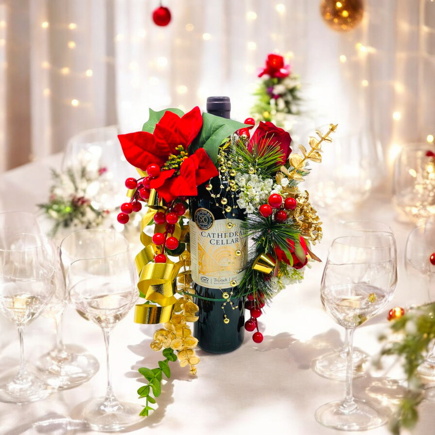 Blooming Toasts Christmas Wine Arrangement (JXA14P)